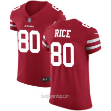 Mens San Francisco 49ers #80 Jerry Rice Elite Red Home Vapor Jersey Bestplayer